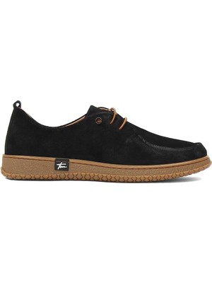 Celal Gültekin Kadın Siyah Bağcıklı Süet Deri Ayakkabı