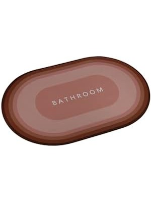 Skygo Sihirli Su Emici Banyo ve Çok Amaçlı Kaydırmaz Tabanlı Paspas 58 x 38 Cm, Gül Kurusu