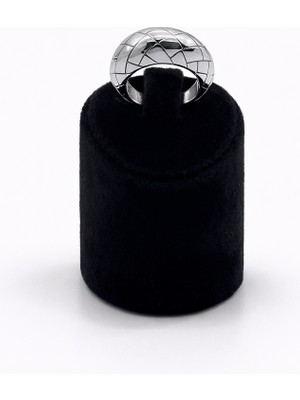 Pangu Baklava Desenli Gümüş Renk Çelik Kadın Yüzük