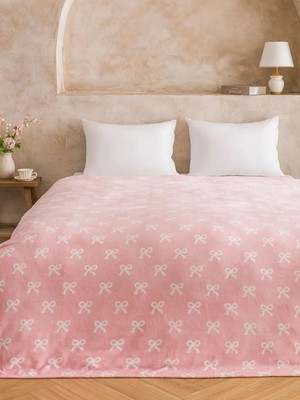 LC Waikiki Pembe Fiyonk Baskılı Çift Kişilik Battaniye  (S6)
