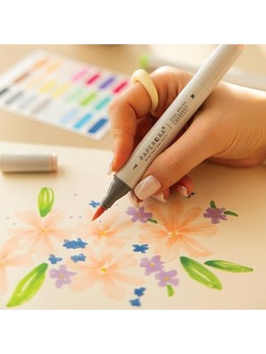 Skygo 12’li Çift Uçlu Alkol Bazlı Marker Kalem Seti – Brush + Chisel