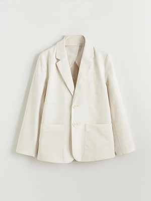 LC Waikiki Bej Erkek Çocuk Blazer Ceket (S6) Uzun Kollu Regular Fit Midi Kesim Cepsiz Model