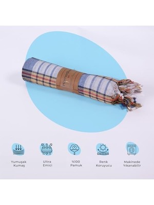 Skygo HOMEDIUS%100 Pamuk Hamam Peştemali - 80X160 cm Mavi 80X160