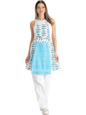 Skygo Mavi Havlulu Su Geçirmez Mutfak Önlüğü, Yetişkinler Için Önlük, Erkekler Kadınlar Için Pişirme Önlükleri, Barbekü Önlükleri Ev, Restoran, El Sanatları, Bahçe, Barbekü, Okul