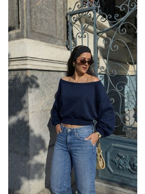 Kayık Yaka Yarasa Kol Oversize Bluz