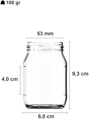 Skygo 190 ml Şeffaf Kavanoz 190 cc Konserve Metal Kapaklı Cam Kavanoz 6 Adet