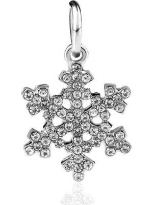 Kumi Bileklik Ve Kolye Taşlı Kar Tanesi Sallantılı Gümüş Kaplama Charm