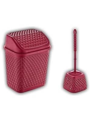 Skygo Katre Çöp Kovası ve Klozet Fırçası Kırmızı