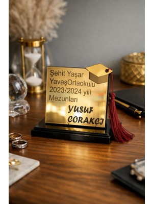 Mezuniyet Için Magnet Kişiye Özel Altın Pleksi 25 Adettir NO71