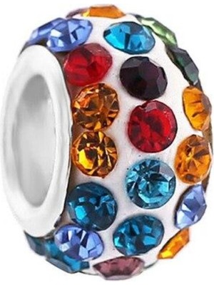 Kumi Bileklik ve Kolye İçin Renkli Gümüş Kaplama Charm