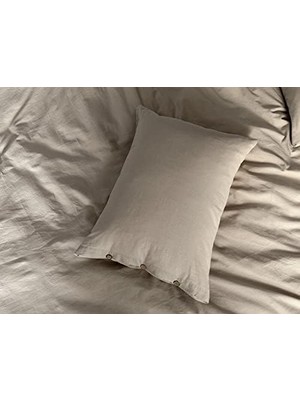 Skygo NT0000000111 Mer Tek Kişilik Yıkamalı Linen Nevresim Takımı, Bej