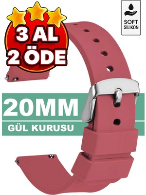 Trendburada 20mm Fossil-Welder-Wesse-Casio-Armani-Omega-Seiko-Tissot Saat Uyumlu Silikon Saat Kordonu Kayışı MR2