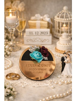 Düğün Nişan Söz Kına Için Magnet Kişiye Özel Çiçekli 25 Adettir No 28
