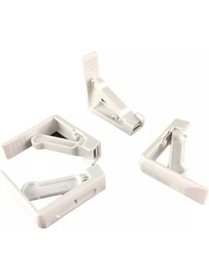 Skygo Plastik Masa Örtüsü Tutacağı Yaylı Mandal Kayma Önleyici Tutucu Sabitleyici Kıskaç Klips Aparat (Beyaz, 4'lü)