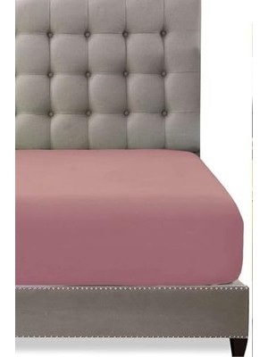 Skygo Pudra Pembesi Pamuklu Çift Kişilik Lastikli Çarşaf 160X200