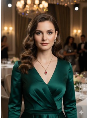 Eski Yeni Antik Zirkon Taşlı Damla Kolye