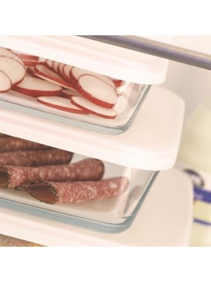 Skygo Kare 3’lü Saklama Kabı Seti – Borosilikat Cam – 0,50 L + 1,00 L + 1,70 L – Dayanıklı