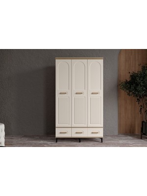 Doressa Hima Walnut 3 Kapılı Gardırop
