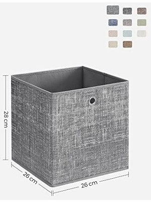 Skygo Saklama Kutusu, 6'lı Set, Saplı Dokusuz Kumaş Düzenleme Kutuları, Kutu Saklama, 26 x 26 x 28 Cm, Küp Raf, Katlanır Kutu, Kıyafet Saklama Için, Gri Alacalı RFB026G01