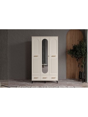 Doressa Hima Moon 3 Kapılı Aynalı Gardırop