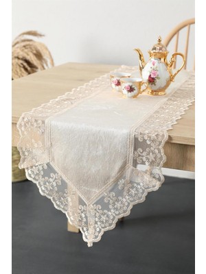 Skygo Favora Güpürlü Kadife Runner -