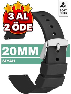 Trendburada 20mm Fossil-Welder-Wesse-Casio-Armani-Omega-Seiko-Tissot Saat Uyumlu Silikon Saat Kordonu Kayışı MR2
