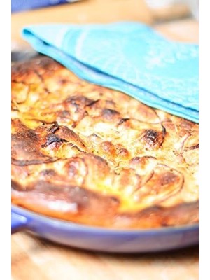 Skygo Döküm Yuvarlak Kızartma Tavası, Metal Kulplu, 30 Cm, Mavi