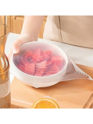 Skygo Silikon Streç Kapak Seti 6 Adet Kupa Bardak Kavanoz Kase Bonesi 6 Lı Silikon Kapak Seti Bpa Içermez