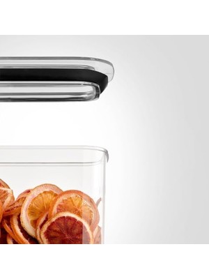 Skygo Kare Şeffaf Mika Sızdırmaz Vakumlu Erzak Kabı, Bakliyat ve Kuruyemiş Saklama Kabı, Gıda Tazeliğini Koruyan Dayanıklı Mutfak Aksesuarı (2150 Ml)