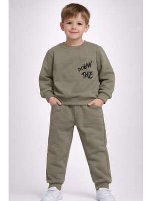 love 3 Iplik Şardonlu Yuvarlak Yaka Erkek Çocuk Takım