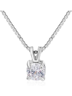 Kumi 925 Ayar Gümüş Kristal Taşlı Zincirli Kolye | Şık ve Zarif Kadın Kolye Modeli