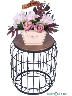 Yapay Çiçek Sitesi Yapay Çiçekli Romantic Çanta Aranjmanı Model 8