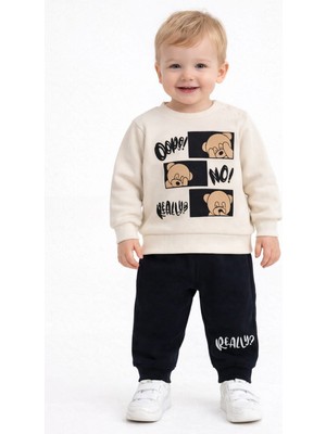 love 3 Iplik Şardonlu Baskılı Alt Üst Takım