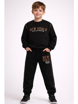 love Baskı Detaylı Şardonlu Erkek Takım