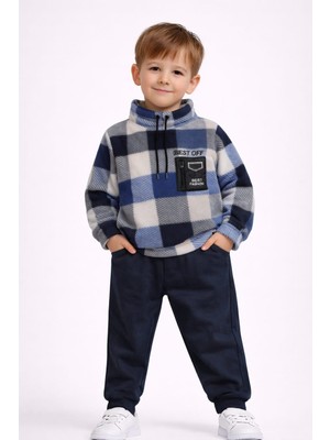 love Ekose Yarım Boğaz Polar Sweat