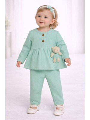 love Ayıcık Detaylı 2 Düğmeli Alt Üst Takım