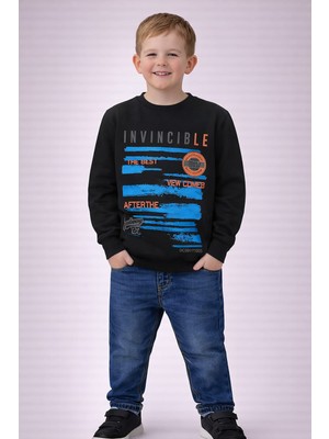 love 2 Iplik Kompak Kumaş Baskılı Yuvarlak Yaka Sweat