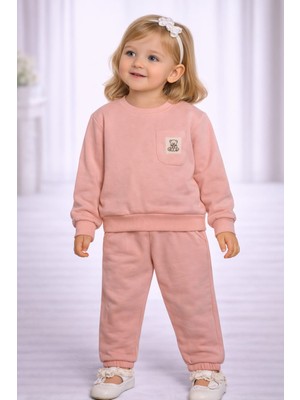 love Cep Detaylı 3 Iplik Şardonlu Kız Çocuk Takım