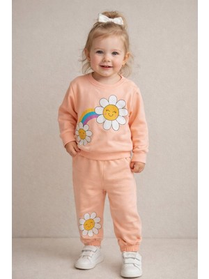 love Baskılı Papatya Detaylı Alt Üst Kız Çocuk Takım