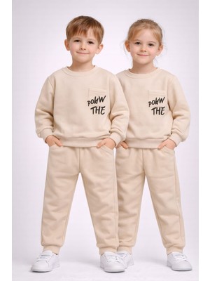 love 3 Iplik Şardonlu Cep Detaylı Unisex Takım