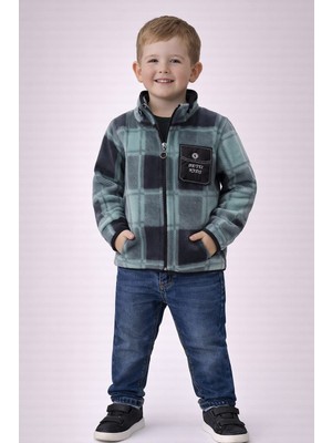 love Yarım Yaka Fermuarlı Cepli Polar Ceket