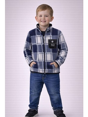 love Yarım Yaka Fermuarlı Cepli Polar Ceket