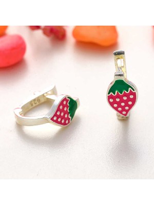 Skygo Gümüş Çilek Çocuk Küpesi