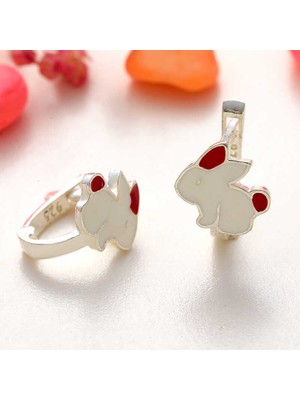 Skygo Gümüş Tavşan Çocuk Küpesi