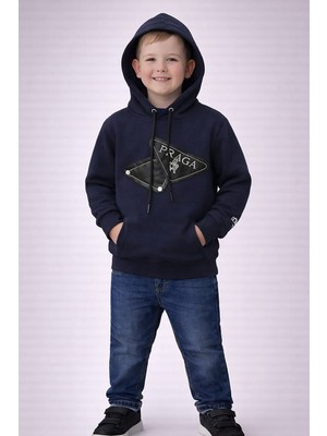 love 2 Iplik Kompak Kumaş Kapşonlu Deri Dikiş Detaylı Cepli Sweat