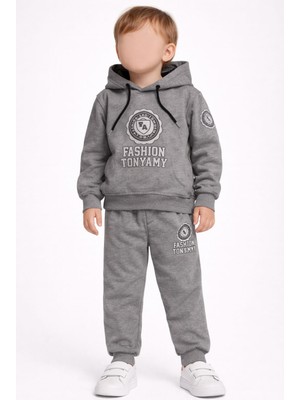 love 2 Iplik Şardonlu Kapüşonlu Erkek Takım