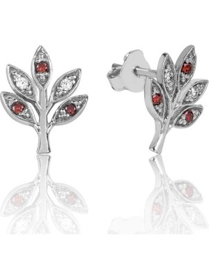 Skygo 925 Ayar Gümüş Sevgi Dalı Çivili Küpe