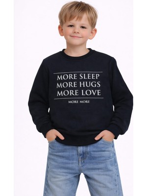love Yazı Detaylı Şardonlu Erkek Çocuk Sweat