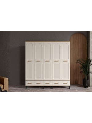 Doressa Hima Walnut 5 Kapılı Gardırop