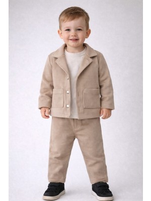 love Sweat Polar Ceket Polar Pantolon 3lü Erkek Çocuk Takım